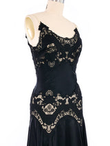 Alexander McQueen Lace Inset Silk Dress Dress arcadeshops.com