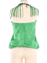 Lanvin Fringed Satin Tank Top arcadeshops.com