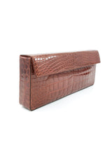 Prada Brown Crocodile Clutch Accessory arcadeshops.com