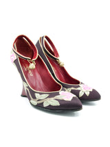 Tom Ford for Yves Saint Laurent Floral Applique Wedges, 36.5 Accessory arcadeshops.com
