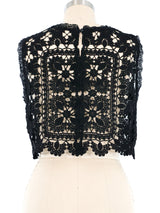 Black Floral Crochet Tank Top Top arcadeshops.com