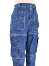 Balenciaga Convertible Cargo Denim Bottom arcadeshops.com