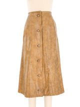 Givenchy Beige Khaki Leather Midi Skirt Bottom arcadeshops.com