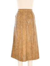 Givenchy Beige Khaki Leather Midi Skirt Bottom arcadeshops.com