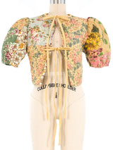 Quilted Floral Crop Top Top arcadeshops.com