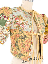 Quilted Floral Crop Top Top arcadeshops.com