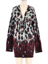Balenciaga Leopard Spot Mohair Cardigan Jacket arcadeshops.com