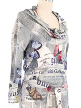 John Galliano Gazette Print Sweater Dress Dress arcadeshops.com
