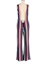 1970s Striped Open Front Jumpsuit Jumpsuit arcadeshops.com