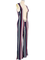 1970s Striped Open Front Jumpsuit Jumpsuit arcadeshops.com