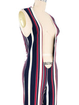 1970s Striped Open Front Jumpsuit Jumpsuit arcadeshops.com