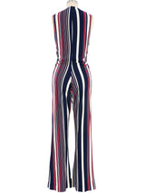 1970s Striped Open Front Jumpsuit Jumpsuit arcadeshops.com