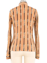 1970s Belt Print Blouse Top arcadeshops.com