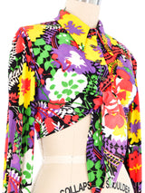 1970s Cropped Floral Disco Blouse Top arcadeshops.com