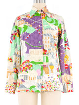 Lanvin Novelty Printed Button Down Shirt Top arcadeshops.com