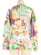 Lanvin Novelty Printed Button Down Shirt Top arcadeshops.com