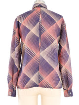 Cacharel Pastel Abstract Grid Shirt Top arcadeshops.com