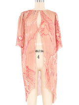 Mary McFadden Peach Plisse Tunic Top arcadeshops.com