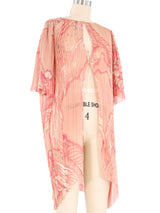 Mary McFadden Peach Plisse Tunic Top arcadeshops.com