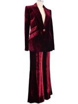 Emilio Pucci Burgundy Velvet Pantsuit Suit arcadeshops.com