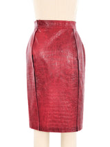 Roberto Cavalli Red Leather Skirt Bottom arcadeshops.com