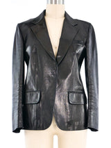 Gucci Black Leather Blazer Jacket arcadeshops.com