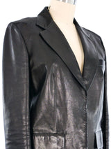 Gucci Black Leather Blazer Jacket arcadeshops.com