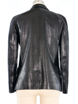Gucci Black Leather Blazer Jacket arcadeshops.com