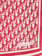 Christian Dior Red Oblique Printed Silk Scarf Accessory arcadeshops.com