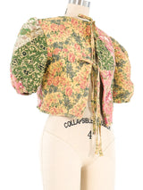 Quilted Floral Crop Top Top arcadeshops.com