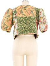 Quilted Floral Crop Top Top arcadeshops.com