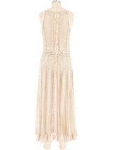 Beige Lace Crochet Tank Dress Dress arcadeshops.com