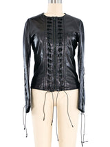 2001 Helmut Lang Laced Leather Jacket Jacket arcadeshops.com