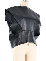 Balenciaga Grommet Trim Leather Top Top arcadeshops.com