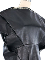 Balenciaga Grommet Trim Leather Top Top arcadeshops.com