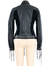 Roberto Cavalli Fringed Leather Jacket Jacket arcadeshops.com