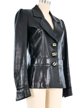 Yves Saint Laurent Leather Blazer Jacket arcadeshops.com