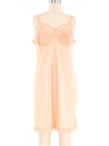 Peach Overdyed Lace Trimmed Slip Dress Dress arcadeshops.com