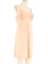 Peach Overdyed Lace Trimmed Slip Dress Dress arcadeshops.com