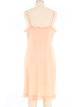 Peach Overdyed Lace Trimmed Slip Dress Dress arcadeshops.com
