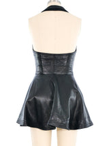 Gianni Versace Halter Leather Mini Dress Dress arcadeshops.com