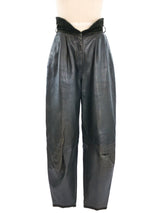 1980s Versace Leather Balloon Leg Trousers Bottom arcadeshops.com