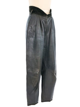 1980s Versace Leather Balloon Leg Trousers Bottom arcadeshops.com