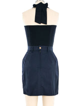 Junior Gaultier Lace Panel Halter And Skirt Ensemble Suit arcadeshops.com