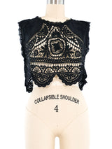 Black Embroidered Crochet Tank Top arcadeshops.com