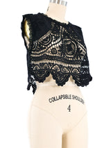 Black Embroidered Crochet Tank Top arcadeshops.com