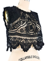 Black Embroidered Crochet Tank Top arcadeshops.com