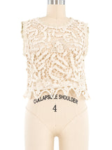 Natural Crochet Lace Tank Top arcadeshops.com