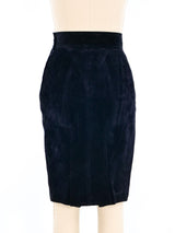 Alaia Navy Suede Skirt Bottom arcadeshops.com