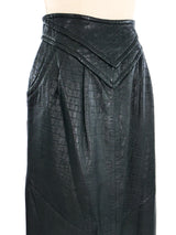 1980s Embossed Leather Midi Skirt Bottom arcadeshops.com